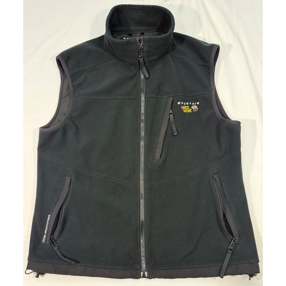 Vintage Mountain Hardwear Gore Windstopper Fleece Vest Black Mens Large Full Zip